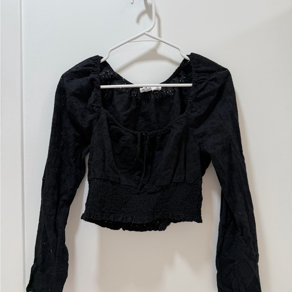 Hollister Black Long Sleeve Blouse